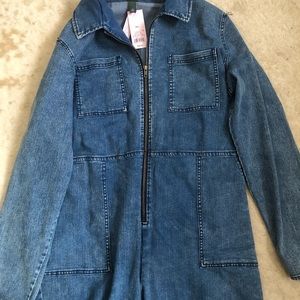NEW Full Length Denim Jumpsuit XXL